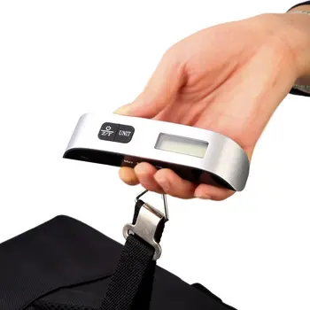 Горячие электронные ЖК-цифровые подвесные весы весом 50 кг / 110 фунтов, багажные весы для багажа, дорожная сумка