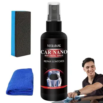 Губка и полотенце для восстановления автомобиля, спрей для полировки и удаления царапин с транспортных средств
