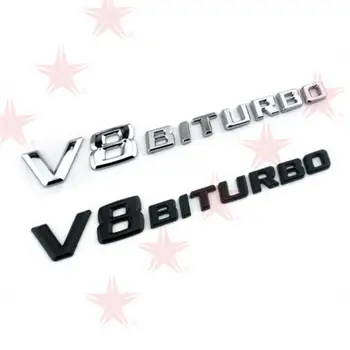 Для автомобиля Benz BITURBO 3D Наклейки с буквенным логотипом ABS автомобиля Боковая Наклейка на крыло автомобиля Аксессуары для стайлинга автомобилей