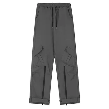 Женские брюки-карго Y2k Street Wear, прямые мешковатые брюки с завязками и высокой талией, женские спортивные брюки в стиле хип-хоп с несколькими карманами, повседневные брюки в стиле хип-хоп с несколькими карманами 5