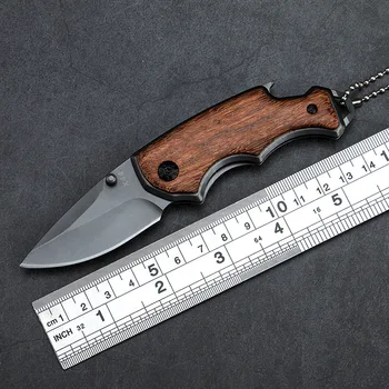 Карманный складной охотничий нож, Тактическая деревянная ручка, Походный инструмент для кемпинга, Многофункциональный нож для выживания, Мини-ножи