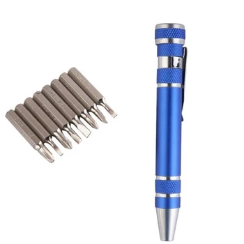 Компактная ручка-отвертка 8 в 1, портативный инструмент для ремонта мобильных телефонов, противоскользящий колпачок для удобного захвата