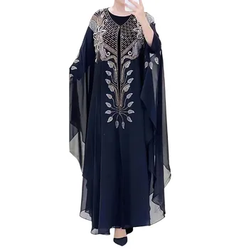 Комплект из 2 предметов, вечерние платья в африканском стиле больших размеров для женщин, шифоновый наряд Дашики, Дубайский кафтан, халат Абайя, Марокканское женское платье