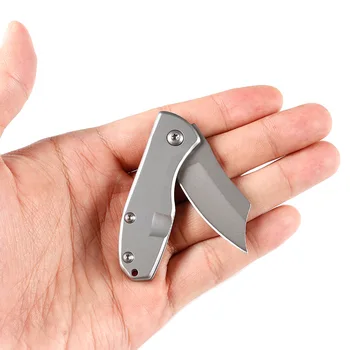 Мини-складной нож Маленький карманный нож из острой стали 440C с серой титановой рукояткой, нож для выживания на открытом воздухе, инструмент EDC 4