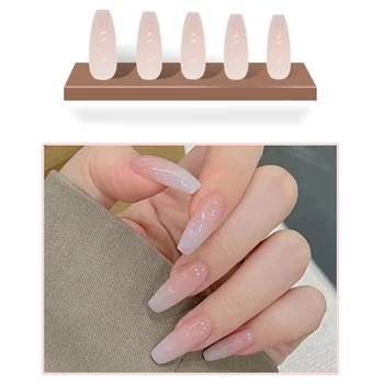 Модные Простые накладные ногти в стиле клея Многоразового использования для женщин и девочек 5