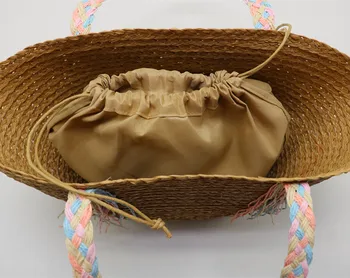 Новая плетеная сумка из бумажной соломы с лентой и кисточкой на одно плечо, плетеная сумка для пляжных путешествий, сумка для поездок на работу, для отдыха 3