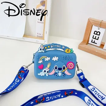 Новые детские сумки через плечо Disney Stitch с мультяшным Микки Маусом, Стеллалу, силикагелевые сумки через плечо для девочек, сумки для женщин