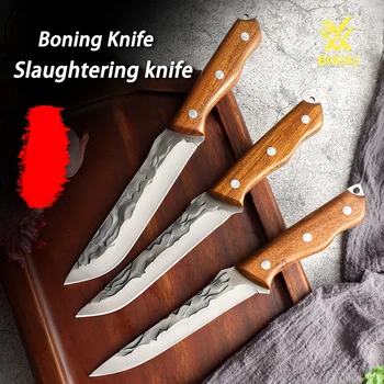 Нож для разделки костей BAKULI, предназначенный для забоя свиней, мясницкий нож для разделки крупного рогатого скота и овец, острый нож