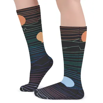 Носки с мультяшным рисунком Sun Line, чулки для отдыха с принтом Many Lands, качественные носки для скейтборда для девочек, Зимние нескользящие носки с принтом 3