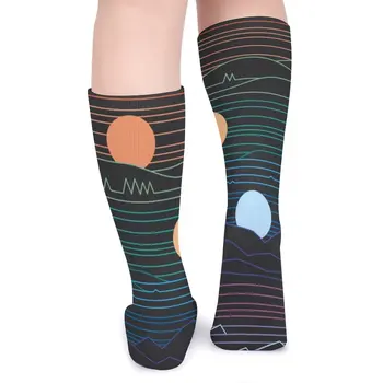 Носки с мультяшным рисунком Sun Line, чулки для отдыха с принтом Many Lands, качественные носки для скейтборда для девочек, Зимние нескользящие носки с принтом 4