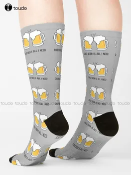 Пивные носки Drinks Beer Buddy S, Забавные Носки для женщин, Персонализированный подарок с цифровой печатью 360 °, Harajuku, Красочный Ретро Повседневный