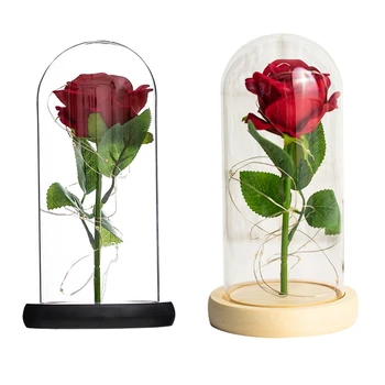 Подарок на День Святого Валентина, Вечная Роза В Стеклянном куполе, Подарок С цветами На День рождения Ко Дню Матери, Искусственные Цветы Из Роз, Вечная Роза