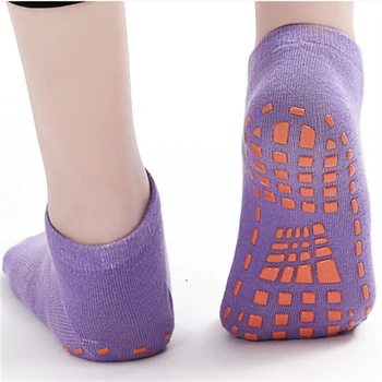 Противоскользящие носки с капельным клеем Для взрослых, Детские полноразмерные носки для батута в парке развлечений, Хлопчатобумажные носки для занятий йогой на полу