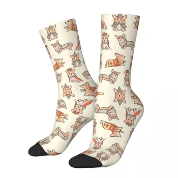 Средневековые фэнтезийные носки корги Harajuku Высококачественные Чулки Всесезонные Носки Аксессуары для мужских и женских подарков