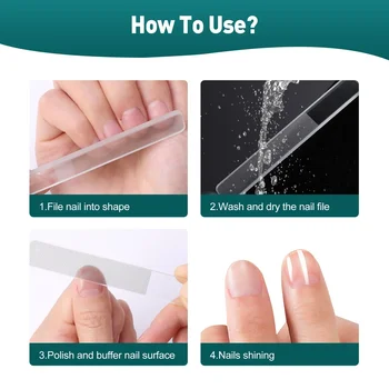 Стеклянный лак для ногтей, обновление, пилочки и буферы из нано стекла, полировщик, Профессиональный набор хрустальных маникюрных инструментов для натуральных ногтей 5