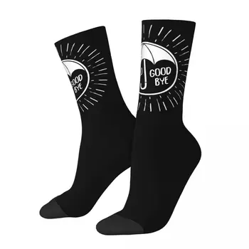 Сумасшедший дизайн, спортивные носки Klaus Hello Goodbye The Umbrella Academy, длинные носки из полиэстера для унисекс, впитывающие пот.