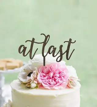 Топпер для торта Rustic AT LAST - Топпер для свадебного торта в стиле рустик Кантри-Шик - Топперы для свадебного торта