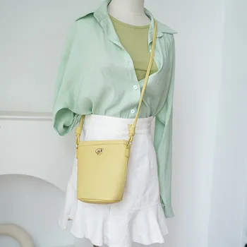Трендовые новые Мини-сумки-ведра в корейском стиле для женщин, маленькие сумки через плечо для девочек, женская простая сумка для мобильного телефона и кошелек Bolsa Feminina 1