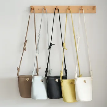 Трендовые новые Мини-сумки-ведра в корейском стиле для женщин, маленькие сумки через плечо для девочек, женская простая сумка для мобильного телефона и кошелек Bolsa Feminina 2