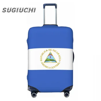 Флаг страны Никарагуа Чехол для багажа, Аксессуары для путешествий, Эластичный Пылезащитный чехол с принтом, Сумка-Тележка, Защитный чехол