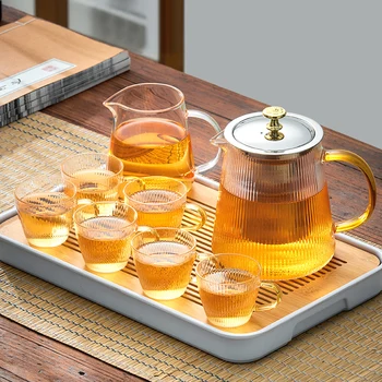 Чайник из Прозрачного Боросиликатного Стекла GIANXI, Термостойкий Горшок, Цветочный Чайный Набор, Чайник Puer, Офисный Инструмент Для Приготовления чая, Холодный чайник