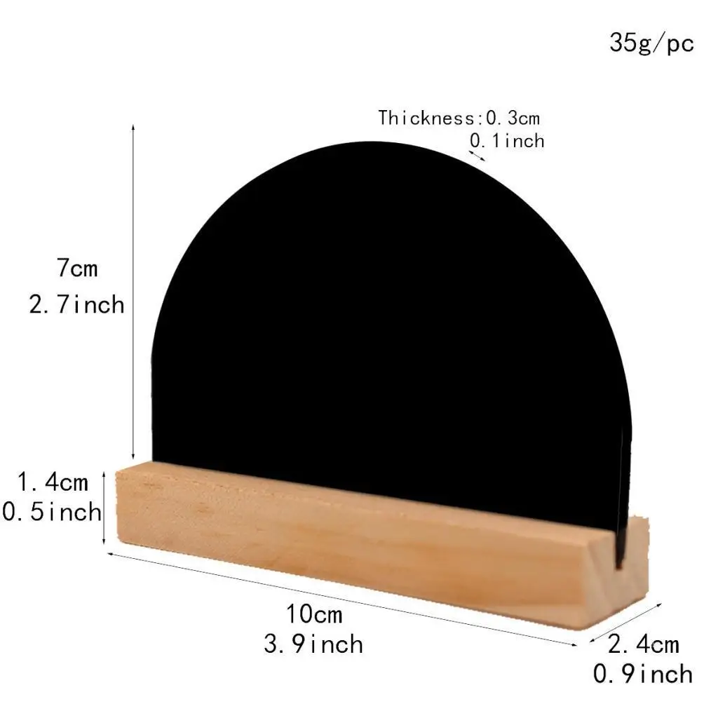 4x Съемная мини-деревянная двусторонняя доска для объявлений на полукруглом основании 2
