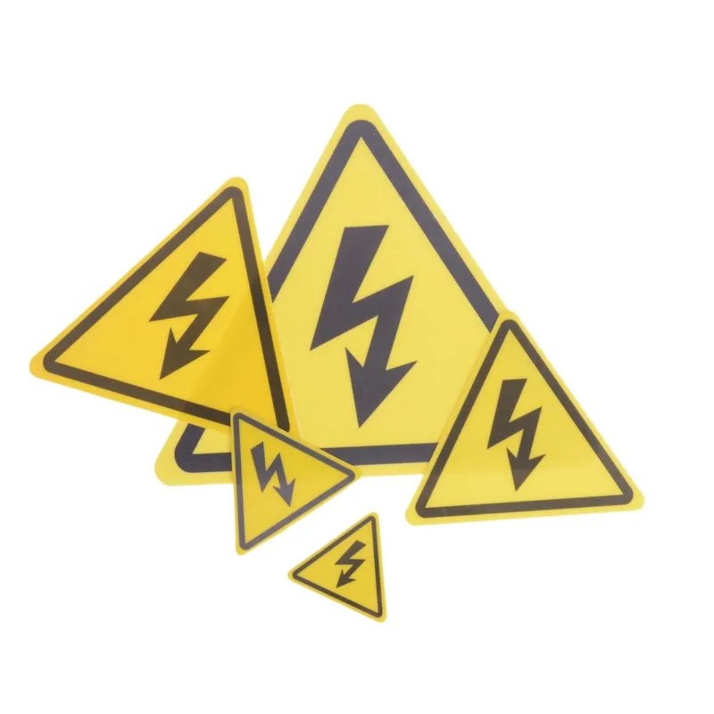 Высокое Качество 2ШТ Опасное Напряжение Электрическое Предупреждение Этикетка Безопасности Знак Термоаппликации Наклейка