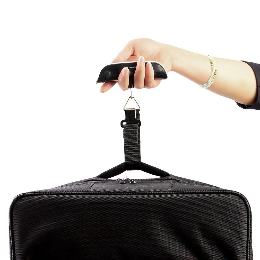 Горячие электронные ЖК-цифровые подвесные весы весом 50 кг / 110 фунтов, багажные весы для багажа, дорожная сумка 2