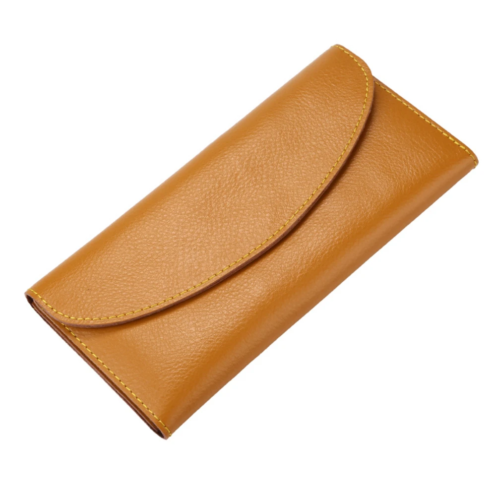 Женский длинный кошелек из натуральной кожи Модный дизайн конверта, кошельки-клатчи, Женский кошелек, Тонкий держатель для карт, Женская сумка для наличных 0