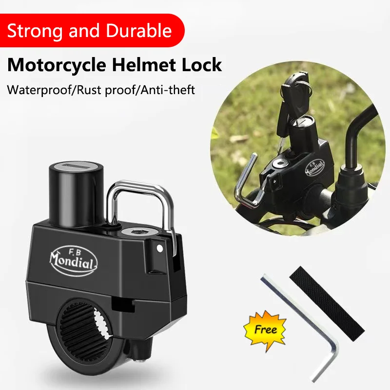 Замок для мотоциклетного шлема, противоугонная защита, предохранитель для блокировки руля, Велосипедное снаряжение для FB Mondial Flat Track HPS 125 300 0