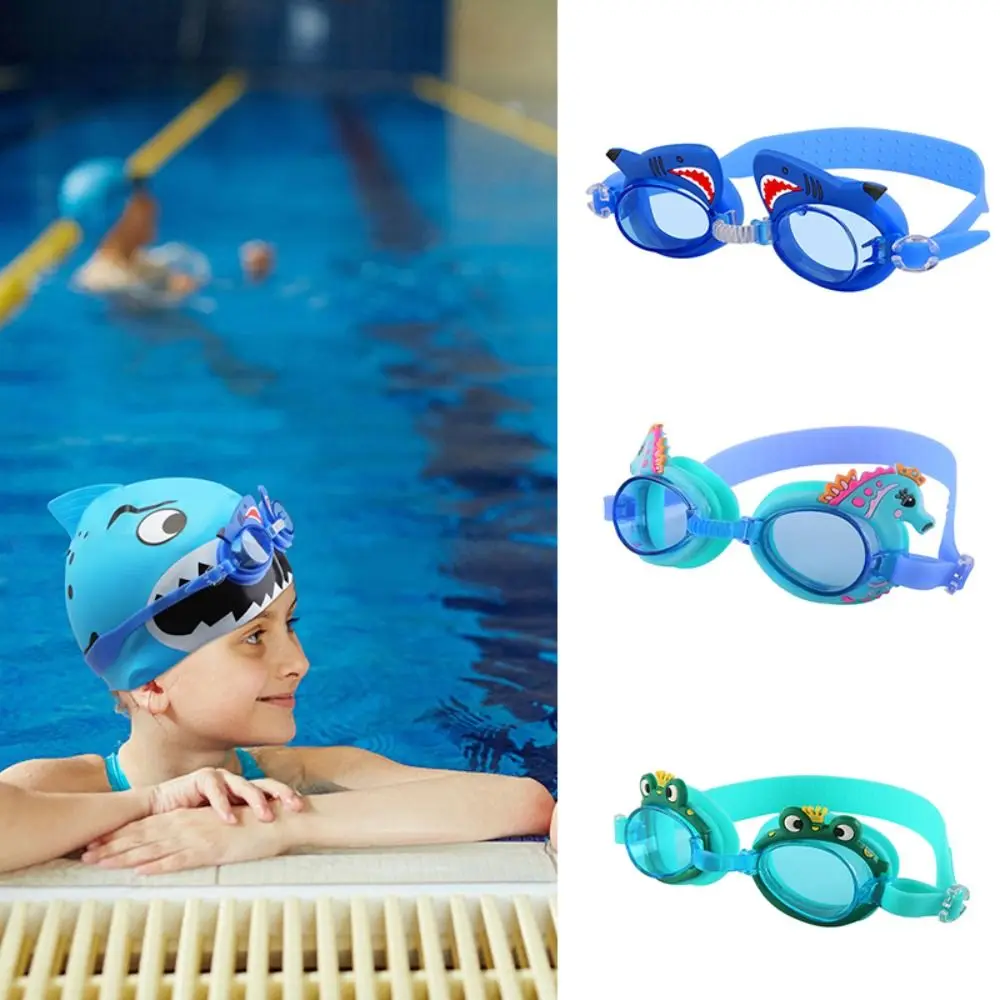 Мультяшные плавательные очки Clear View Водонепроницаемые Очки для плавания Регулируемые Противотуманные Очки для плавания Для детей Подарки для детей 0