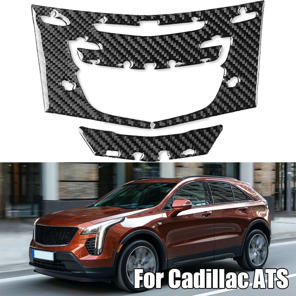 Наклейка для украшения панели радио кондиционера из углеродного волокна для Cadillac ATS 2013-2019 Аксессуары для интерьера автомобиля с левосторонним управлением 0