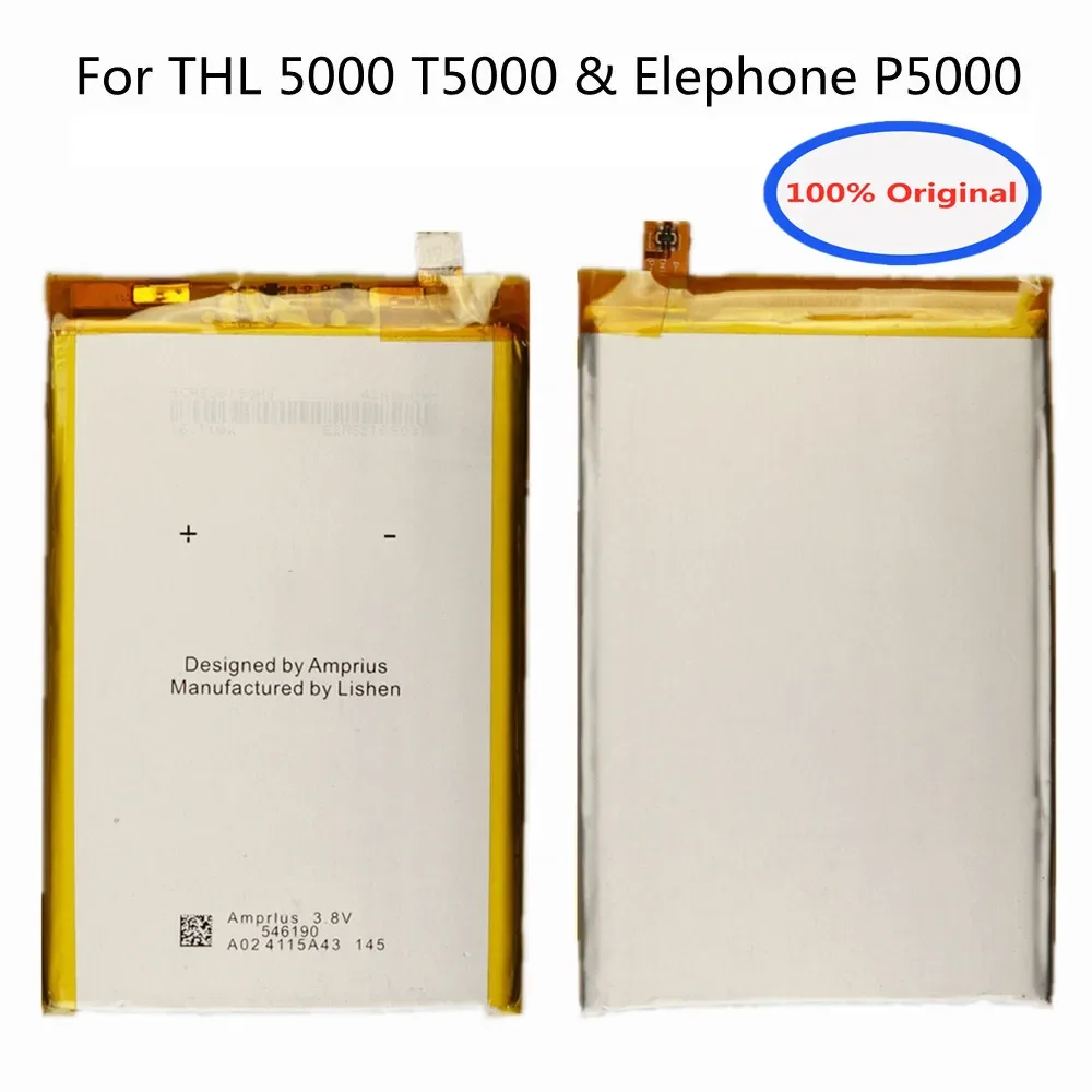 Новый 100% оригинальный резервный аккумулятор Elephone P5000 5000 мАч Для Elephone P5000 T5000 THL 5000 Smart Mobile Phone Bateria Battery