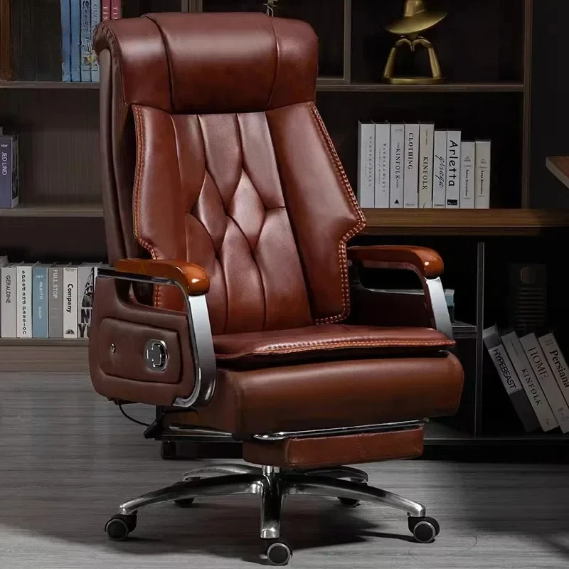 Официальное Новое Кресло Руководителя Из натуральной Кожи HOOKI Для Домашнего Офиса, Удобное Компьютерное Кресло Из Воловьей Кожи Для Кабинета 0