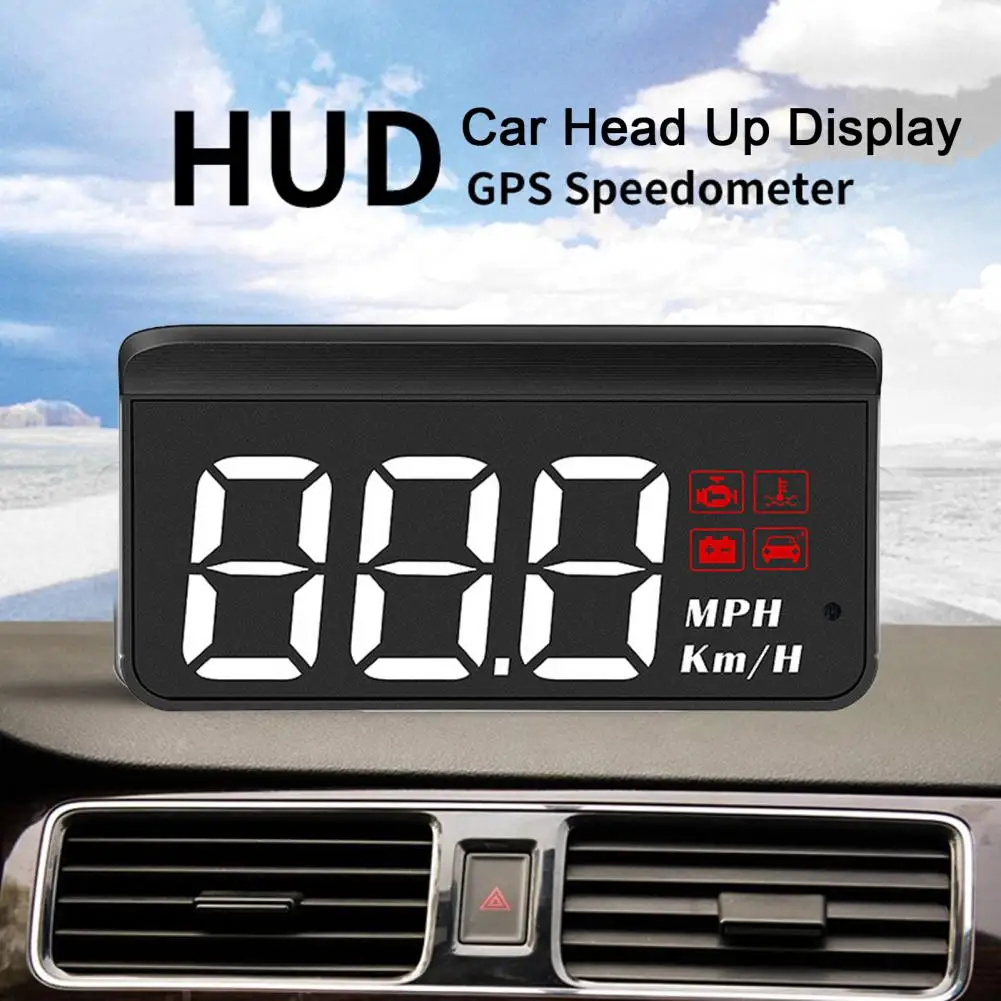 Портативный автомобильный головной дисплей Предупреждение о превышении скорости Автоматическая цифровая проекция OBD HUD Автомобильный спидометр Принадлежности для транспортных средств 0