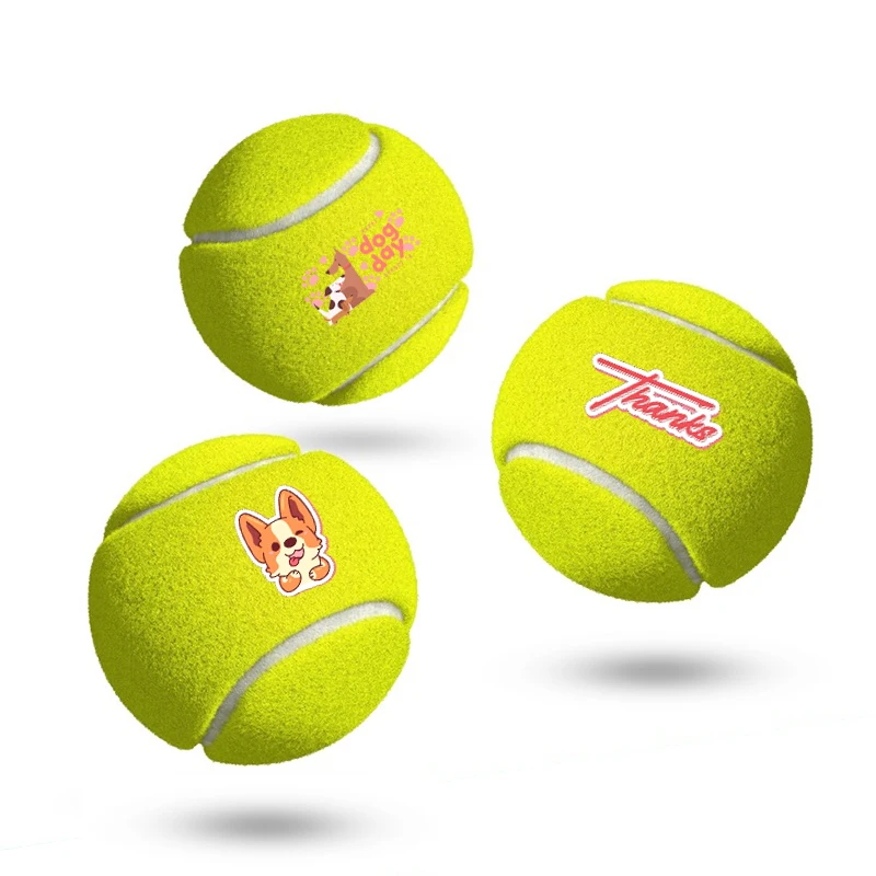 Прочный теннисный мяч для дрессировки собак с индивидуальной печатью, игрушки для начинающих собак 0