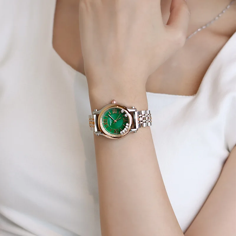 Роскошные брендовые женские часы из красной кожи, водонепроницаемые ручные часы, женские золотые дизайнерские наручные часы, элегантные часы из нержавеющей стали 0