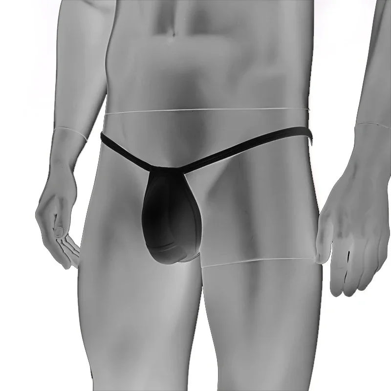 Сексуальное мужское нижнее белье с низкой посадкой, увеличивающая губку прокладка, стринги-стринги, увеличивающие трусы, мужские трусики с металлическим кольцом 4