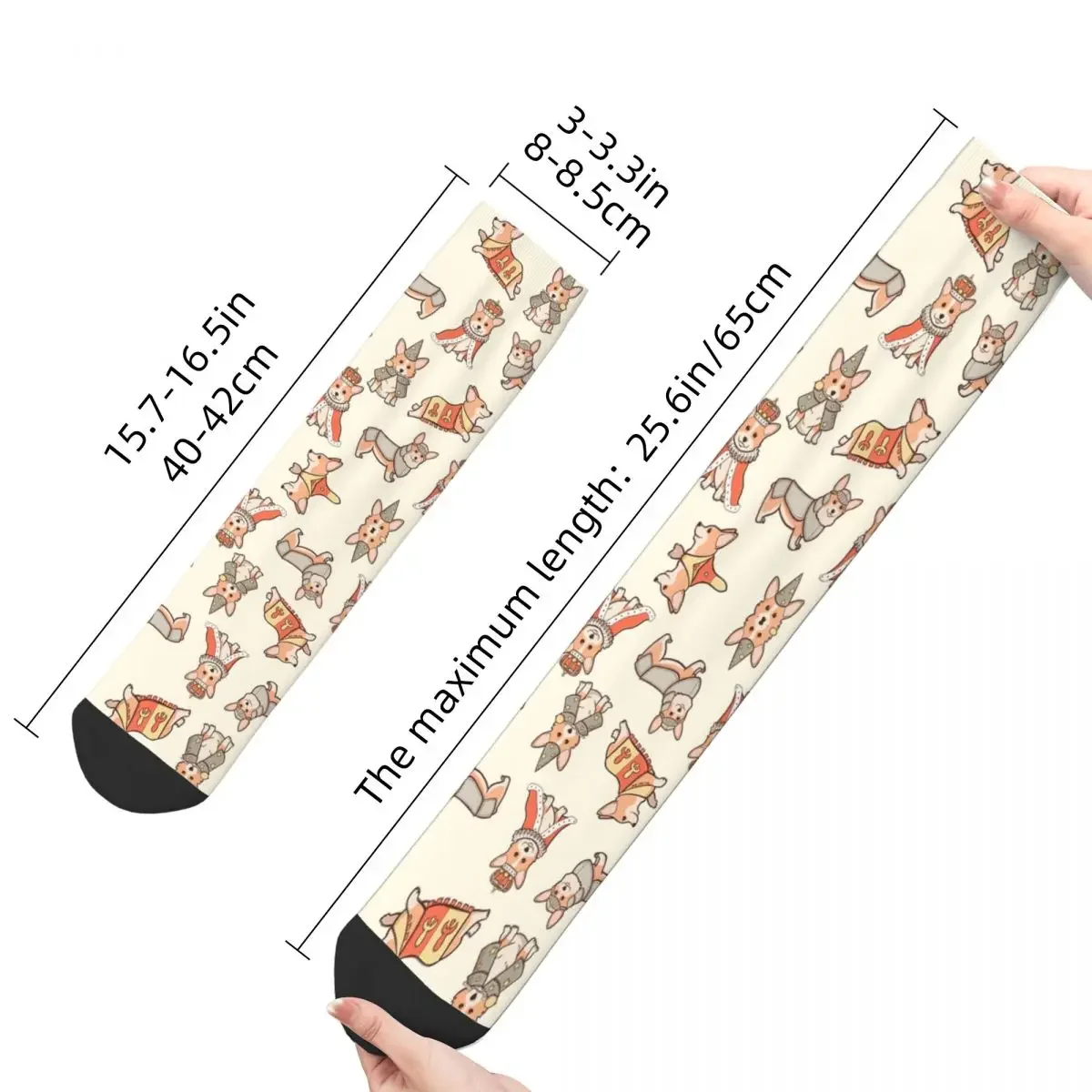 Средневековые фэнтезийные носки корги Harajuku Высококачественные Чулки Всесезонные Носки Аксессуары для мужских и женских подарков 2