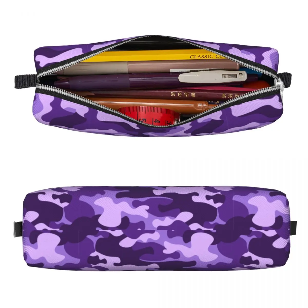 Фиолетовый военный камуфляжный пенал Новый держатель ручки с камуфляжным принтом Сумки для девочек и мальчиков Офисная сумка для карандашей на молнии большой емкости 1