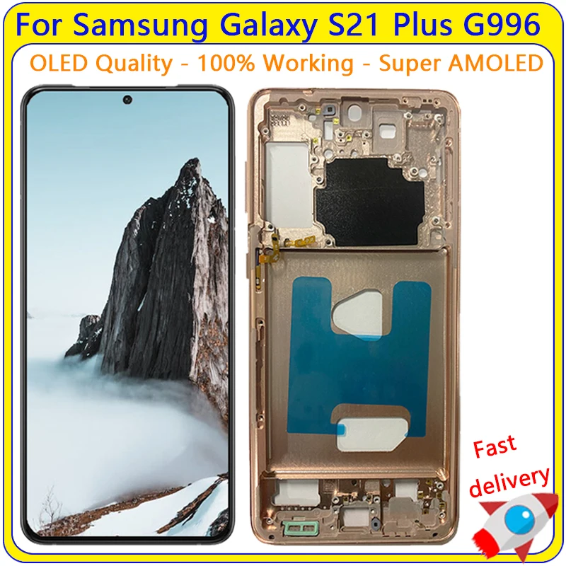 Фронтальный S21 Plus ЖК-Дисплей Для Samsung Galaxy S21 Plus OLED LCD G996 G9960 G996F с Рамным Дисплеем Замена Сенсорного Экрана Digitizer