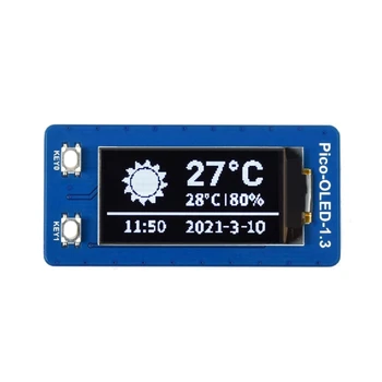 1,3-дюймовый OLED-дисплей YYDS для RaspberryPiPico, 64 × 128 пикселей, 4-проводные интерфейсы SPI и I2C, напряжение 3,3 В 0