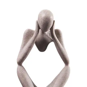2/3 Скульптура Мыслителя, Статуэтка, домашняя статуя, современный декор книжного шкафа, фокус 0