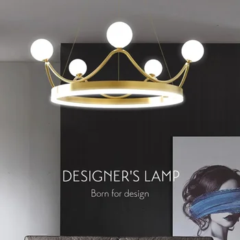 2023 Новая Современная Люстра Crown Design LED Потолочный Светильник Креативное Освещение для Гостиной Спальни Детей Роскошные Люстры 220V 110V 0