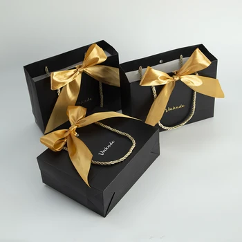 24шт Бумажный пакет для подарков для свадебной вечеринки, Изготовленный на заказ Логотип, Пакеты из крафт-бумаги, пакеты для подарочной упаковки с объемной обработкой, Пригодные для вторичной переработки Прочные деловые сумки 0