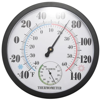2X10-дюймовый Внутренний Наружный Погодный Термометр/Гигрометр Для Внутреннего Дворика, Настенный Декоративный, Батарея Не Требуется 0