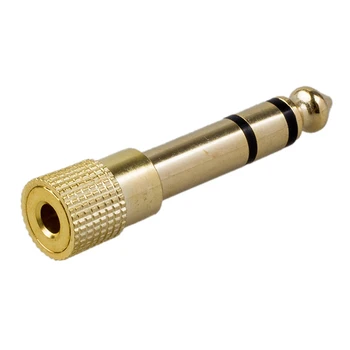 3-кратный качественный адаптер для наушников Stereo Goldplug от 1/4 дюйма (6,3 мм) для мужчин до 1/8 дюйма (3,5 мм) для женщин