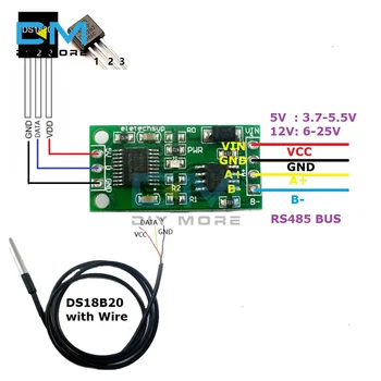 DS18B20 RS485 TTL Modbus RTU Последовательный Порт Датчик Температуры Модуль Дистанционного Сбора Данных Монитора для ПК PLC MCU