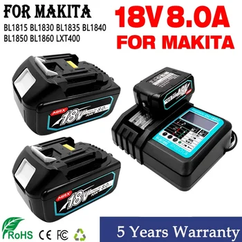 Makita 18V 6.0 8.0Ah Аккумуляторная Батарея Для Электроинструментов Makita со Светодиодной Литий-ионной Заменой LXT BL1860 1850 вольт 6000 мАч 0