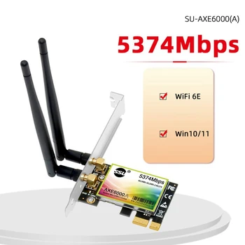 SSU 5374 Мбит/с Wifi6e Pcie Адаптер Двухдиапазонный 2,4 G/5 ГГц Wifi Карта PCI-Express Адаптер Беспроводной карты Для ПК Компьютер AXE6000 (A) 3